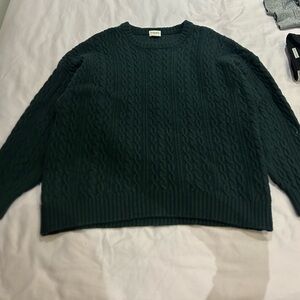 Sunday Best Forest Green Cable Knit Sweater